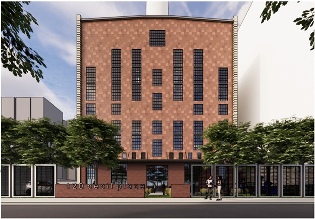 A rendering of 120 Cecil Place, an affordable housing development Downtown