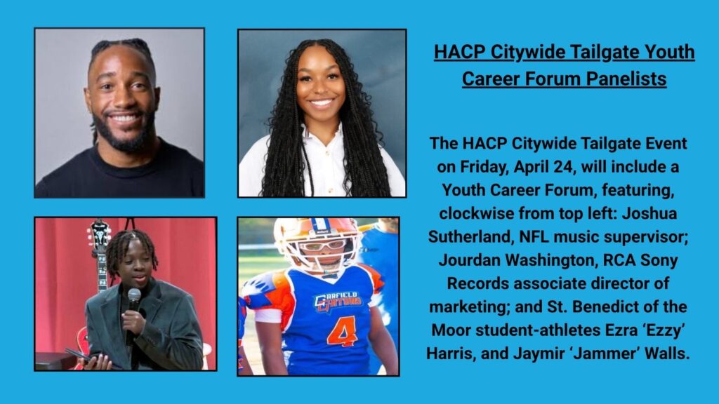 The HACP Citywide Tailgate Event Youth Career Forum panelists.